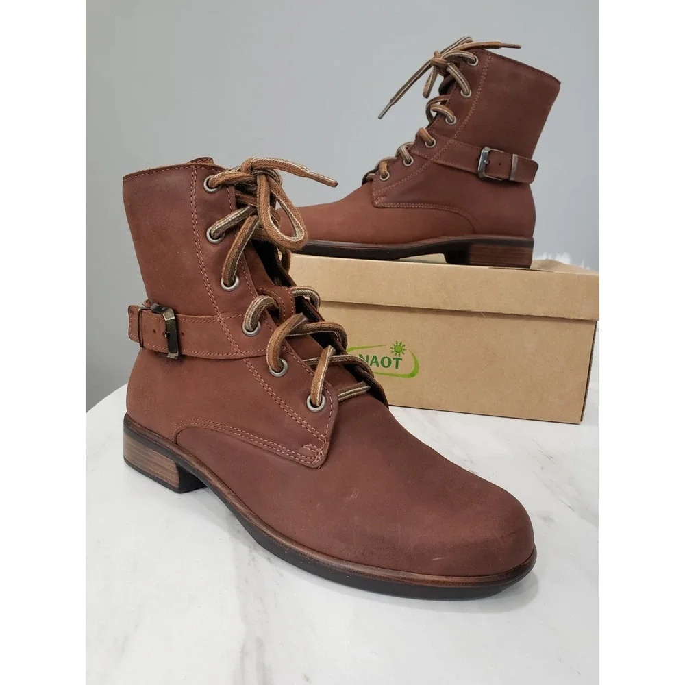 NEW NAOT Footwear Alize BOOTIES Boots Soft Cognac Leather Size EU 36 Fits 5-5.5